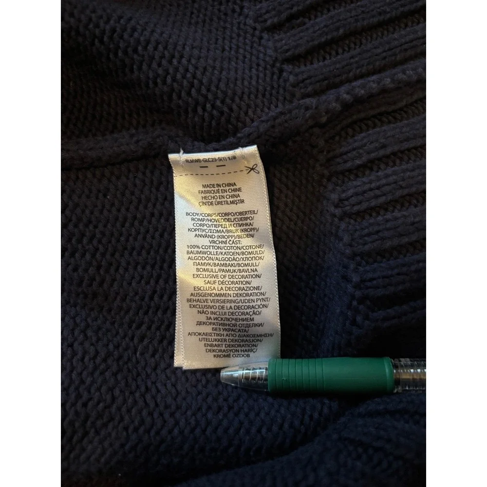Polo‎ Ralph Lauren Mens Navy Anchor Flags Turtleneck Sweater Size S